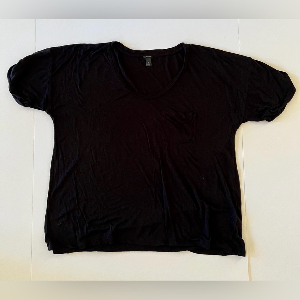 Women’s JCrew Black Short Sleeve Scoop Neck Top
